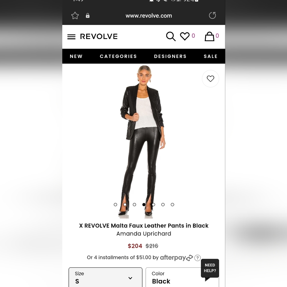 Amanda Uprichard Malta Pants in Black